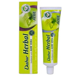 Dabur Dentifrice Aloe Vera 100 ml - Gel dentifrice à l'Aloe Vera pour une bouche fraîche et saine