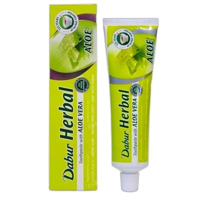 Dabur Dentifrice Aloe Vera 100 ml - Gel dentifrice à l'Aloe Vera pour une bouche fraîche et saine Dabur Dentifrice Aloe Vera 100 ml - Gel dentifrice à l'Aloe Vera pour une bouche fraîche et saine