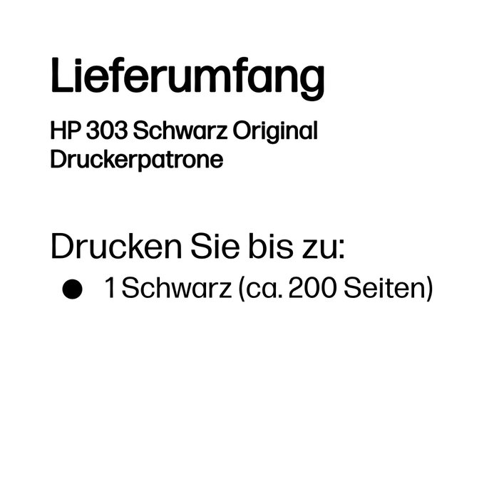 HP 303 Cartouche d'encre noire authentique T6N02AE