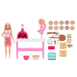 Barbie Pizzeria avec poupée et 25 accessoires - Jeu de pizza Jmk21 Mattel, dès 3 ans