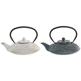 Théière Home ESPRIT Bleu Blanc Acier inoxydable Fer 800 ml (2 Unités)