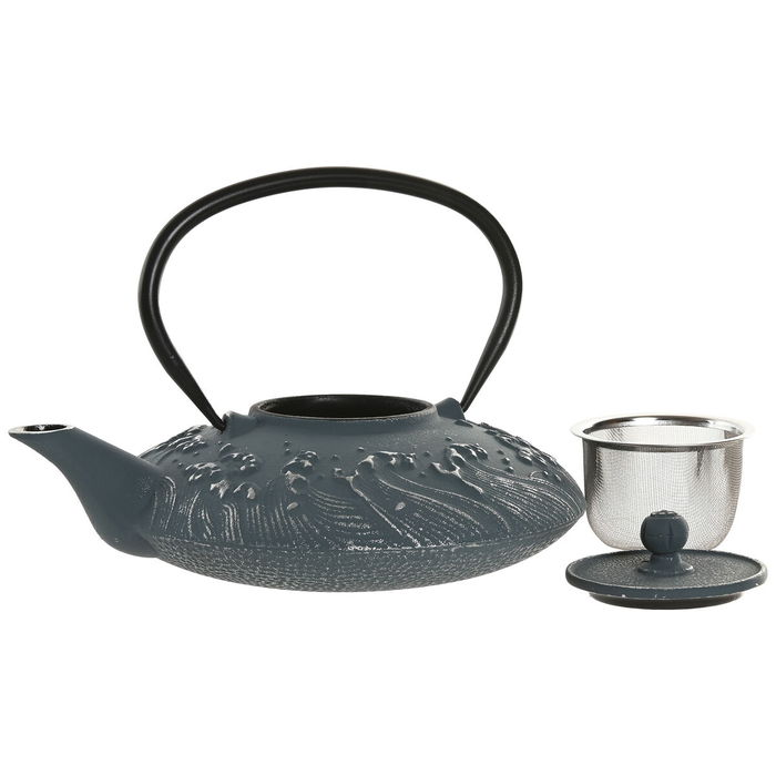 Théière Home ESPRIT Bleu Blanc Acier inoxydable Fer 800 ml (2 Unités)