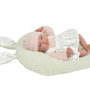 Muñecas Arias Poupée Aria 40 cm Beige avec coussin, sucette, couche et livre de famille - Corps souple et membres en vinyle