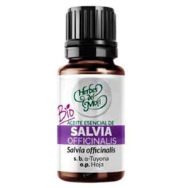 HERBES DEL MOLI Huile essentielle de Sauge Officinale Salvia Officinalis 10 ml - Biologique - Mucolytique, Régulation Hormonale