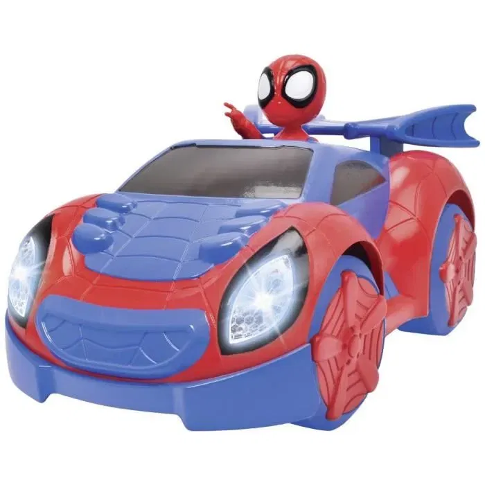Simba Voiture radiocommandée Spidey - 1/18 - 27 cm - Fonction Turbo - Recharge USB - 2,4 GHz - 3 ans et plus