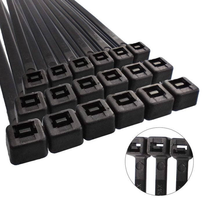 WOLFPACK LINEA PROFESIONAL Colliers de serrage en nylon noir 7,8 x 540 mm (100 unités)