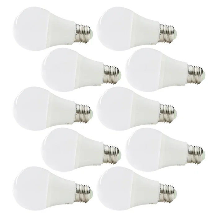 Pack 10 Ampoules LED Sphériques E27 9W 810Lm Aluminium/PC 40.000H Éclairage Intérieur Économie d'Énergie
