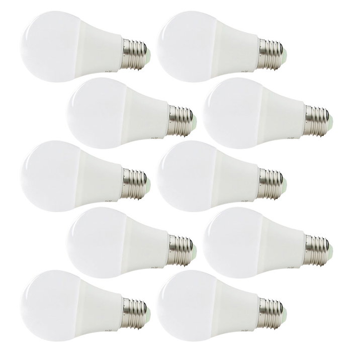 Pack de 10 Lampes LED Sphériques Aluminium/PC E27 9W 810Lm Blanco Frío