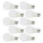 Pack de 10 Lampes LED Sphériques Aluminium/PC E27 9W 810Lm Blanco Frío
