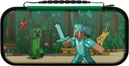 PDP Étui de voyage GLOW REALMz pour Nintendo Switch - Minecraft Forest Battle avec personnage 3D lumineux