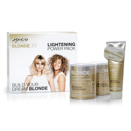 Joico Blonde Life Lightening Power Pack - Pack éclaircissant pour cheveux blonds (2 poudres Balayage Lightener + 1 crème Lightener)