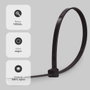 Hantums Sac de 100 colliers de serrage 180x3,6mm Noir
