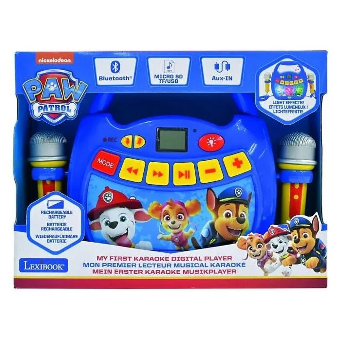 Lexibook Enceinte Karaoké Bluetooth Pat' Patrouille pour Enfants avec 2 Micros, Effets Lumineux, Batterie Rechargeable USB-C et Prise AUX Lexibook Enceinte Karaoké Bluetooth Pat' Patrouille pour Enfants avec 2 Micros, Effets Lumineux, Batterie Rechargeable USB-C et Prise AUX