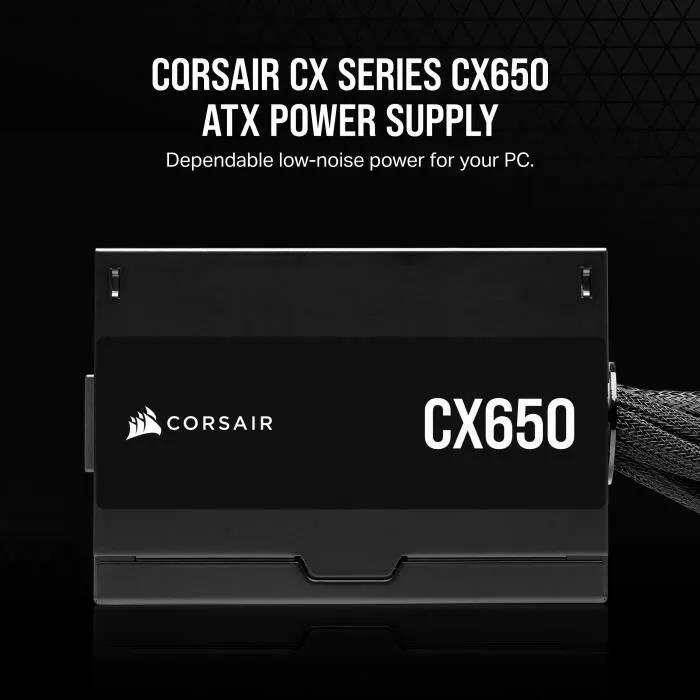 Corsair CX650 - Alimentation PC ATX 650W - Certifiée 80 PLUS Bronze - Refroidissement Silencieux - Pour Boîtiers Modernes