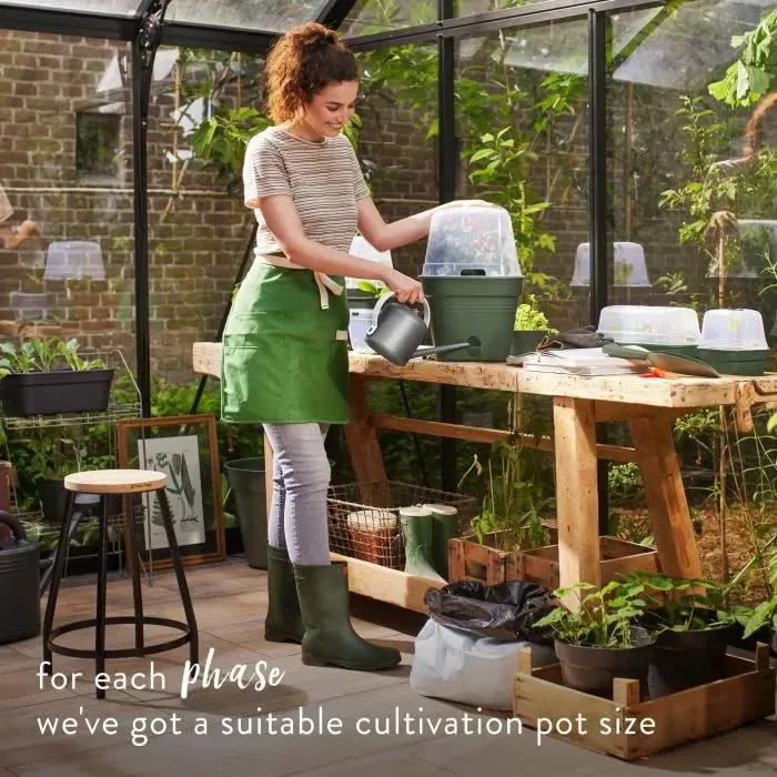 Elho Bac à Culture Green Basics Allin1 Large - Bac Carré 39 x 23 x 15 cm, 100% Recyclé, avec Réservoir d'eau Intégré, Noir