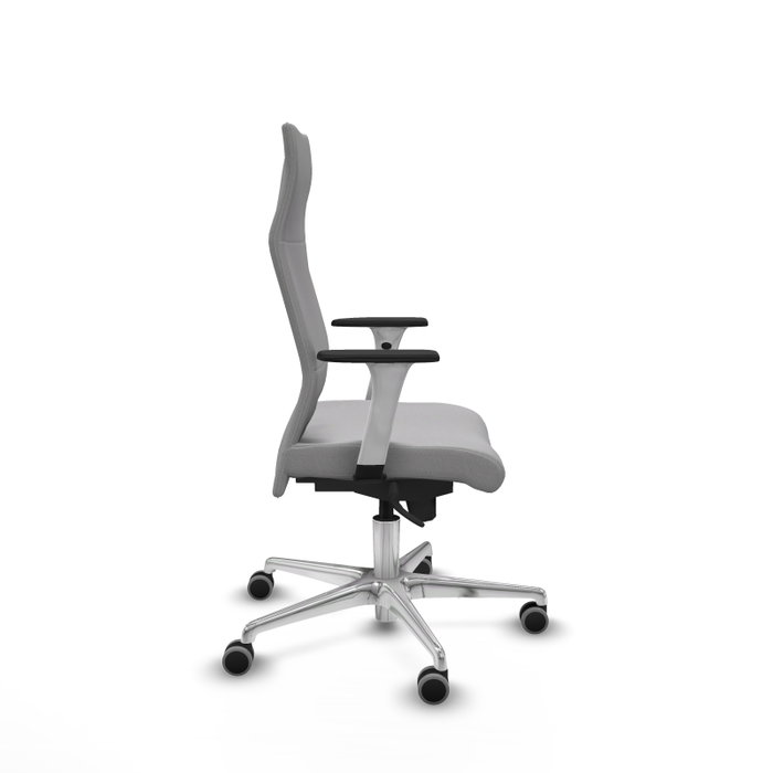 Piqueras Y Crespo Sillón Albacete avec mécanisme synchrone, Gris clair, Base aluminium