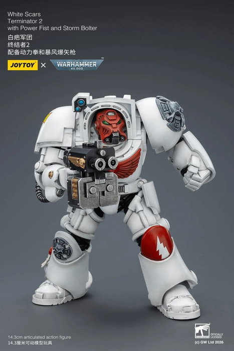 Joy Toy (CN) Warhammer 40,000 White Scars Terminator 2 avec Power Fist et Storm Bolter, 14 cm