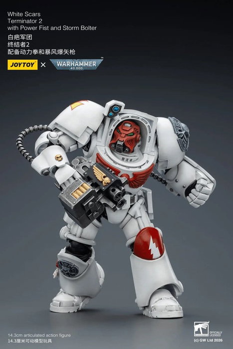 Joy Toy (CN) Warhammer 40,000 White Scars Terminator 2 avec Power Fist et Storm Bolter, 14 cm