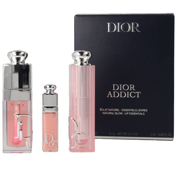 Dior Étui à lèvres ADDICT LIP GLOW 3 pièces (Huile n°001-Rose, Baume n°001-Rose, Repulpeur n°001-Rose)