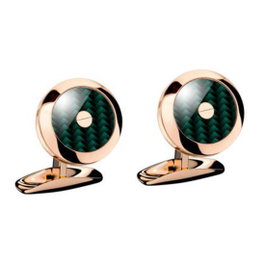 Chopard Boutons de manchette Racing Carbon or rose et carbone vert