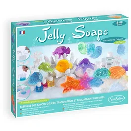 Sentosphere Jelly Soaps - Coffret d'Activité Créative pour Enfants dès 8 Ans - Crée 12 Savons Gélifiés Animaux Marins (Poulpes, Méduses) - Tous Éléments Inclus