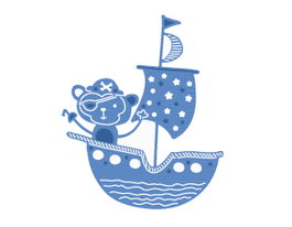 Misskuty Troquel fin ZAG Infantil mono pirata con barco