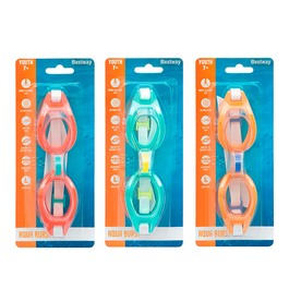 Bestway 21049 Lunettes de Natation Junior Silicone Corne Antibuée +7 Ans Piscine Plage