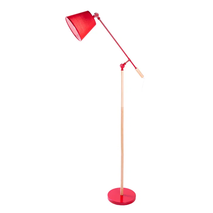 Lampe sur pied "Aaron" rectiligne, design nordique avec douille E27 pour LED - SKD-F005-R Lampe sur pied "Aaron" rectiligne, design nordique avec douille E27 pour LED - SKD-F005-R