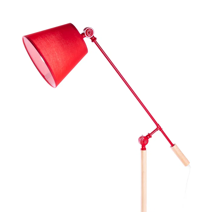 Lampe sur pied "Aaron" rectiligne, design nordique avec douille E27 pour LED - SKD-F005-R