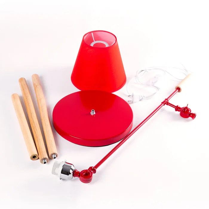 Lampe sur pied "Aaron" rectiligne, design nordique avec douille E27 pour LED - SKD-F005-R