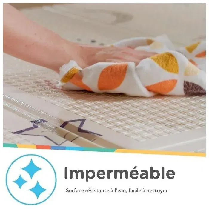 Nuby Tapis d'éveil Réversible Safari - 200x150 cm - Tapis de jeu bébé en mousse douce, pliable, facile à nettoyer