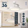 Martina Ventilateur de plafond avec lumière LED 48W (5040lm) 3 vitesses couleur réglable 3500K/4000K/6500K fonction été/hiver télécommande et timer diamètre 48.5-106cm
