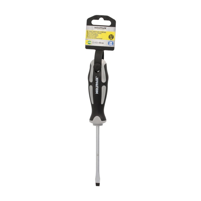 WOLFPACK LINEA PROFESIONAL Tournevis Plat Estampé Acier S2 1,2 x Ø 6,5 x 100 mm WOLFPACK LINEA PROFESIONAL Tournevis Plat Estampé Acier S2 1,2 x Ø 6,5 x 100 mm