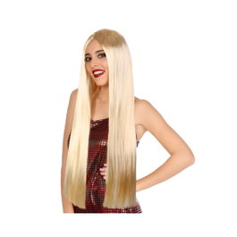Perruque blonde longue et lisse de 80 cm