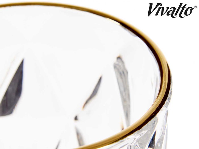 Vivalto Verre à Eau Diamant 254 ml - Bord Or - 8 x 15.5 x 8 cm (Set de 36)