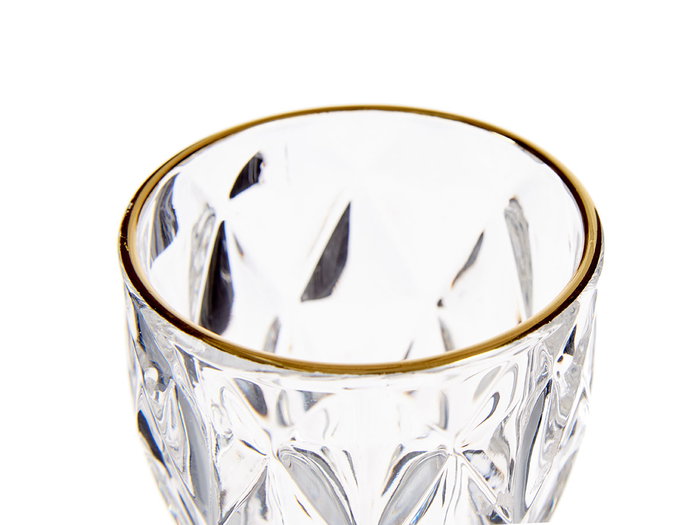 Vivalto Verre à Eau Diamant 254 ml - Bord Or - 8 x 15.5 x 8 cm (Set de 36)