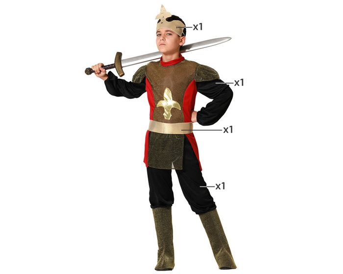 Déguisement Roi Médiéval Enfant 5-6 Ans Doré - Costume 4 Pièces Déguisement Roi Médiéval Enfant 5-6 Ans Doré - Costume 4 Pièces