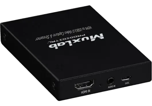 MUXLAB Streamer USB 3.0 vers HDMI - Dispositif de capture vidéo 4K/60 avec entrée et sortie HDMI
