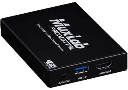 MUXLAB Streamer USB 3.0 vers HDMI - Dispositif de capture vidéo 4K/60 avec entrée et sortie HDMI