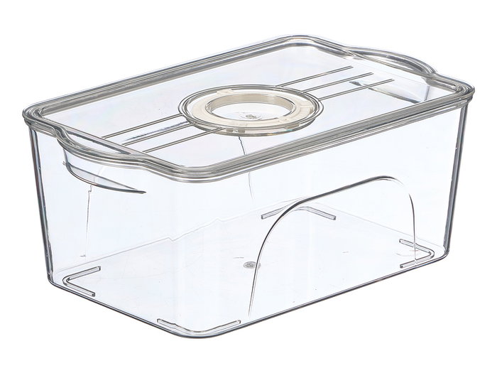 Kinvara Organisateur de Réfrigérateur avec Couvercle, Blanc/Transparent, 26x11x16 cm, Plastique PET et PP (Set de 12) Kinvara Organisateur de Réfrigérateur avec Couvercle, Blanc/Transparent, 26x11x16 cm, Plastique PET et PP (Set de 12)