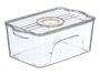 Kinvara Organisateur de Réfrigérateur avec Couvercle, Blanc/Transparent, 26x11x16 cm, Plastique PET et PP (Set de 12)