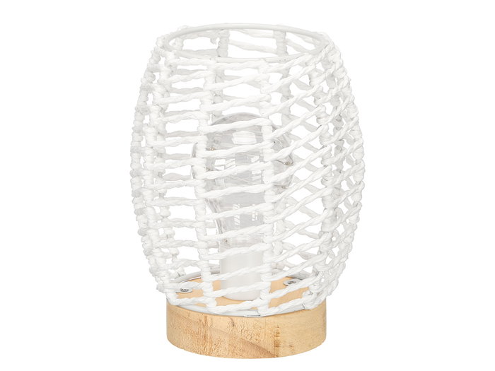 Giftdecor Lampe de Table Ovale en Corde Blanche 15x20x15 cm Métal Papier (Set de 12) Giftdecor Lampe de Table Ovale en Corde Blanche 15x20x15 cm Métal Papier (Set de 12)