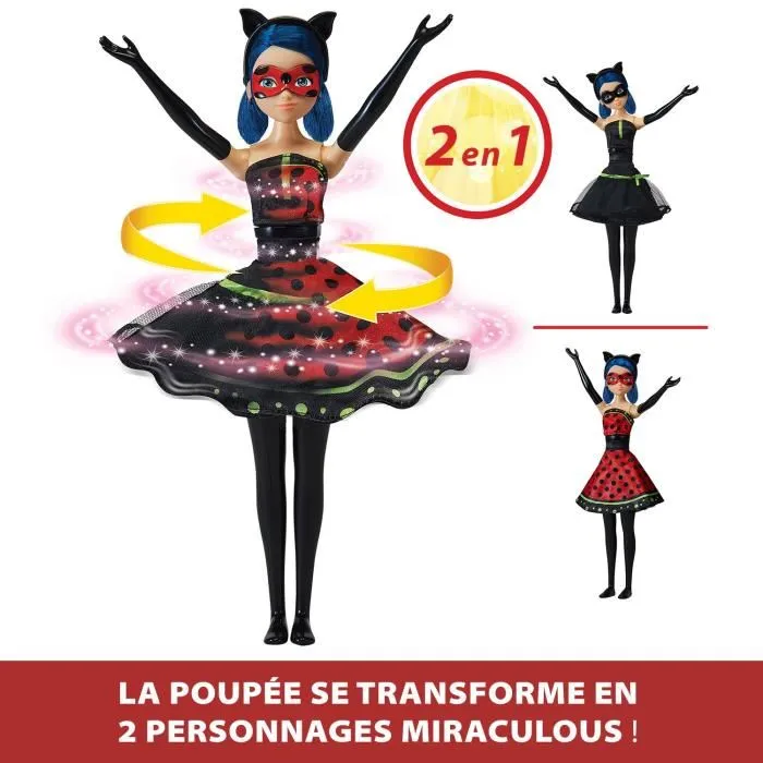 Bandai - Poupée Miraculous Ladybug Transformation 26 cm, avec Changement de Tenue et Accessoires, Jouet Enfant 4 ans et Plus Bandai - Poupée Miraculous Ladybug Transformation 26 cm, avec Changement de Tenue et Accessoires, Jouet Enfant 4 ans et Plus