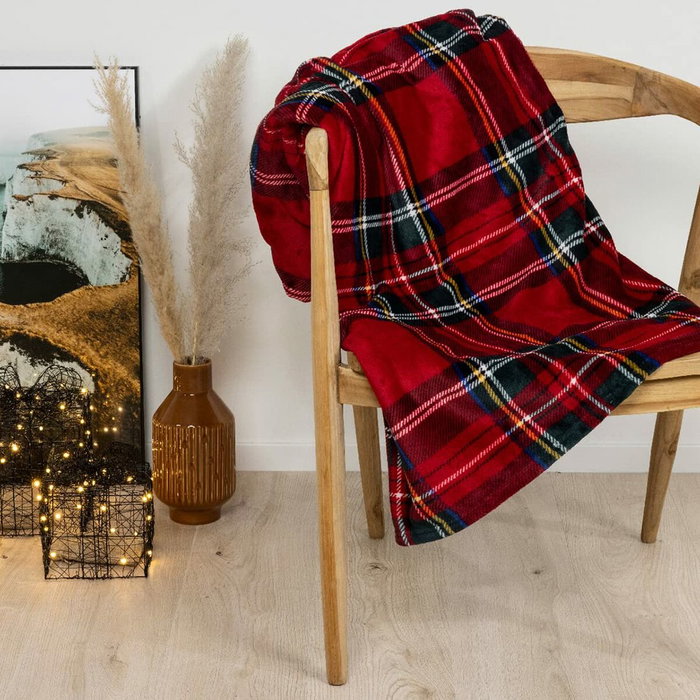 Home Textiles Couverture en flanelle Rouge Carreaux Ecossais 150 x 200 cm Home Textiles Couverture en flanelle Rouge Carreaux Ecossais 150 x 200 cm