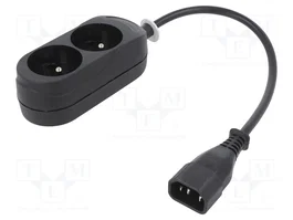 JONEX Câble d'alimentation H05VV-F 3x1mm² CEE 7/5 (E) vers IEC C14, 0,3m