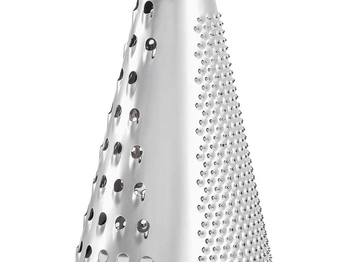 Kinvara Râpe Conique avec Poignée 12x27x12 cm Acier Inoxydable et Bambou Base Antidérapante (Set de 12)