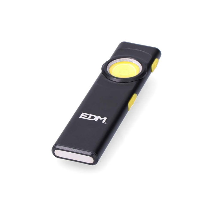 Edm Shadow Lampe Torche LED Ultra Slim Aluminium IP44 5W 8 Modes USB-C 300lm 500lm 25x16x102mm