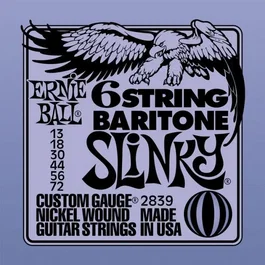 ERNIEBALL Jeu de cordes Slinky Baritone pour basse électrique 6 cordes