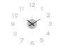 Giftdecor Horloge Adhésive 35 cm Chiffres Satiné Argent Plastique PET PP (Set de 12)