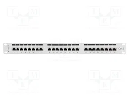 LANBERG Panneau de brassage Cat 6 blanc 24 ports RJ45 rack 19 pouces